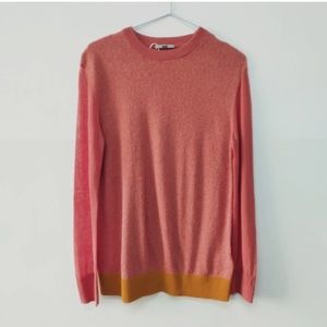 COS Textured Long Sleeve Coral Top Large NWT